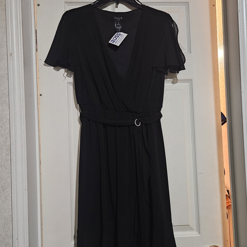 Alexa B Nites Black Wrap Dress